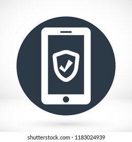 mobile smartphone icon, stock vector illustration flat design style