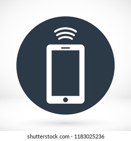 mobile smartphone icon, stock vector illustration flat design style