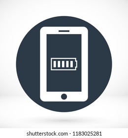 mobile smartphone icon, stock vector illustration flat design style