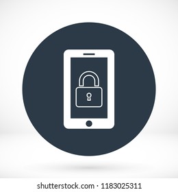 mobile smartphone icon, stock vector illustration flat design style