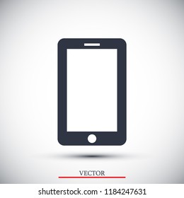 mobile smartphone icon, stock vector illustration flat design style