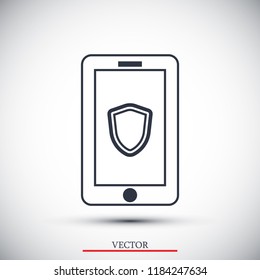 mobile smartphone icon, stock vector illustration flat design style
