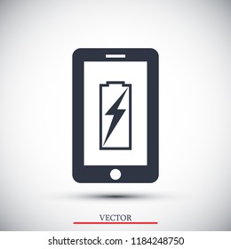 mobile smartphone icon, stock vector illustration flat design style