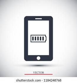 mobile smartphone icon, stock vector illustration flat design style
