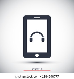 mobile smartphone icon, stock vector illustration flat design style