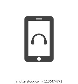 mobile smartphone icon, stock vector illustration flat design style