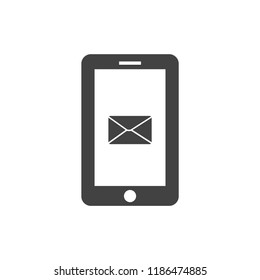 mobile smartphone icon, stock vector illustration flat design style