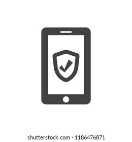 mobile smartphone icon, stock vector illustration flat design style
