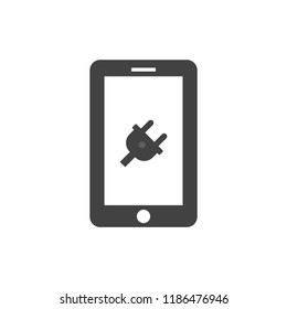 mobile smartphone icon, stock vector illustration flat design style