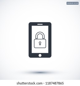 mobile smartphone icon, stock vector illustration flat design style