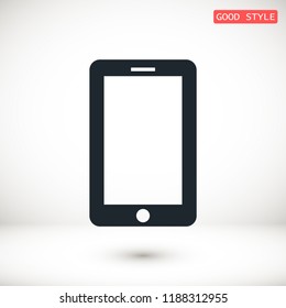 mobile smartphone icon, stock vector illustration flat design style