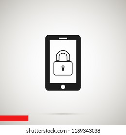 mobile smartphone icon, stock vector illustration flat design style