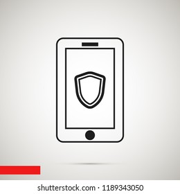 mobile smartphone icon, stock vector illustration flat design style