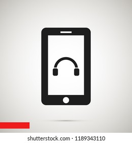 mobile smartphone icon, stock vector illustration flat design style
