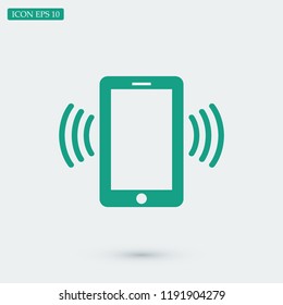 mobile smartphone icon, stock vector illustration flat design style