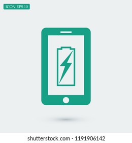 mobile smartphone icon, stock vector illustration flat design style