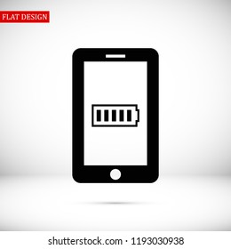 mobile smartphone icon, stock vector illustration flat design style