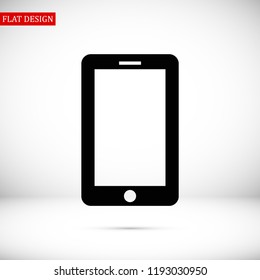 mobile smartphone icon, stock vector illustration flat design style