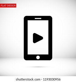 mobile smartphone icon, stock vector illustration flat design style