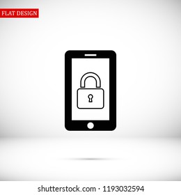 mobile smartphone icon, stock vector illustration flat design style