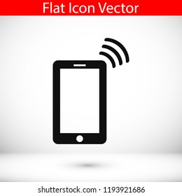mobile smartphone icon, stock vector illustration flat design style