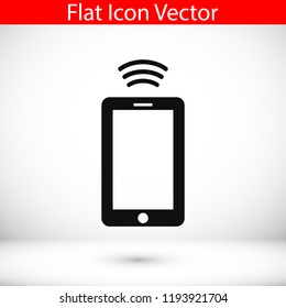 mobile smartphone icon, stock vector illustration flat design style