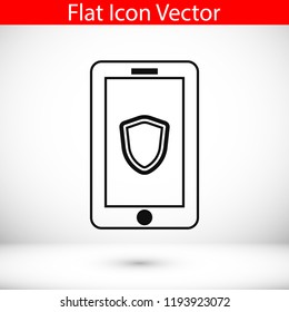 mobile smartphone icon, stock vector illustration flat design style
