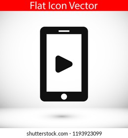mobile smartphone icon, stock vector illustration flat design style