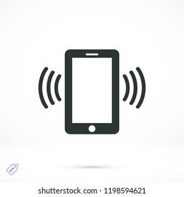 mobile smartphone icon, stock vector illustration flat design style