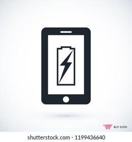 mobile smartphone icon, stock vector illustration flat design style