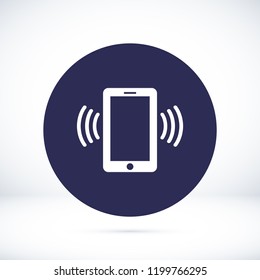 mobile smartphone icon, stock vector illustration flat design style