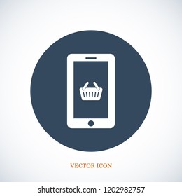 mobile smartphone icon, stock vector illustration flat design style