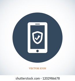 mobile smartphone icon, stock vector illustration flat design style
