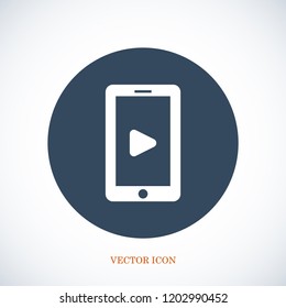 mobile smartphone icon, stock vector illustration flat design style