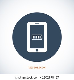 mobile smartphone icon, stock vector illustration flat design style