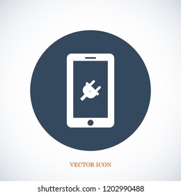 mobile smartphone icon, stock vector illustration flat design style