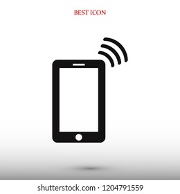 mobile smartphone icon, stock vector illustration flat design style