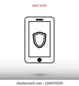 mobile smartphone icon, stock vector illustration flat design style
