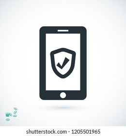 mobile smartphone icon, stock vector illustration flat design style
