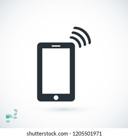 mobile smartphone icon, stock vector illustration flat design style