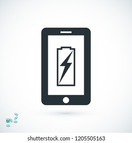 mobile smartphone icon, stock vector illustration flat design style