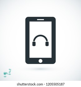 mobile smartphone icon, stock vector illustration flat design style