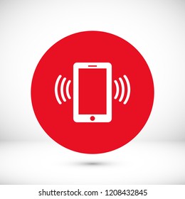 mobile smartphone icon, stock vector illustration flat design style