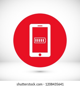 mobile smartphone icon, stock vector illustration flat design style