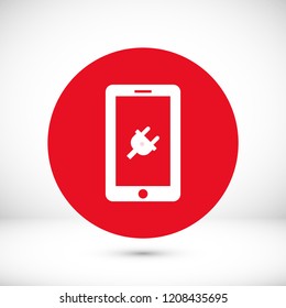 mobile smartphone icon, stock vector illustration flat design style