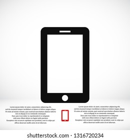 mobile smartphone icon, stock vector illustration flat design style