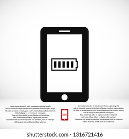 mobile smartphone icon, stock vector illustration flat design style