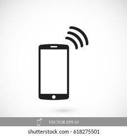 mobile smartphone icon, stock vector illustration flat design style