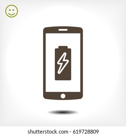 mobile smartphone icon, stock vector illustration flat design style