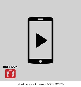 mobile smartphone icon, stock vector illustration flat design style